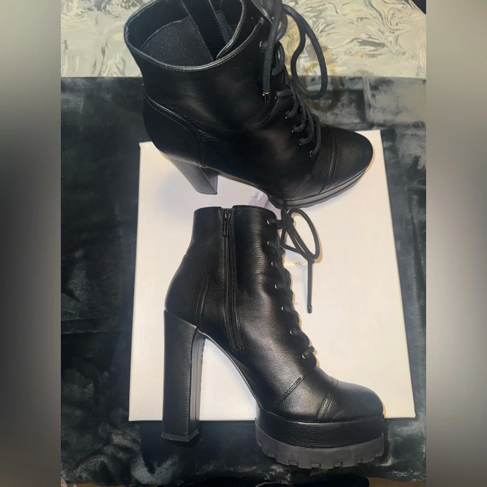 Jessica Simpson Imala Black Platform Ankle Boots - Picture 6 of 8
